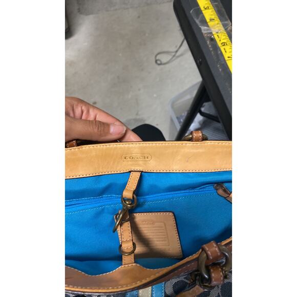 Coach VINTAGE Limited Edition Denim Leather mini Tote signature CCs Y2K suede - Picture 4 of 15